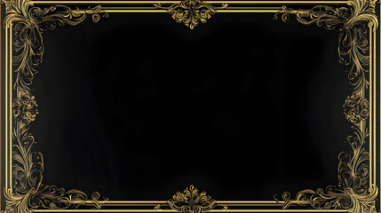 Gold-framed black background with a luxurious gold border for an elegant display