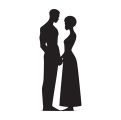 black african couple silhouette vector 
illustration