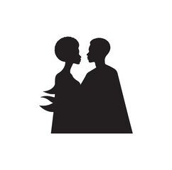 black african couple silhouette vector 
illustration