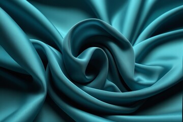 a close up of a blue silk fabric with a very large swirl