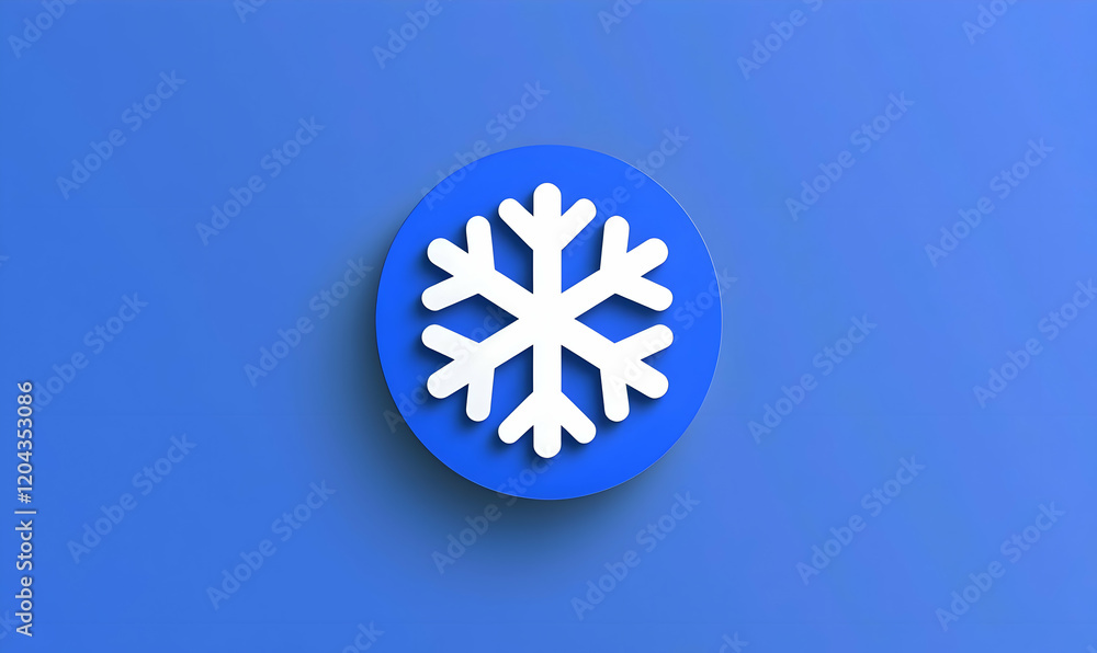 Poster minimalist snowflake icon, a sleek and simple representation of a snowflake, showcasing elegance and