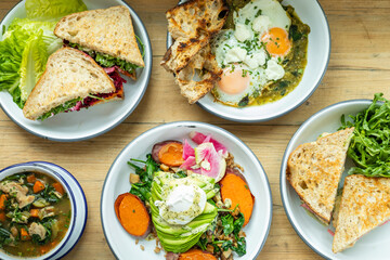 food photography, lunch specials, organic cafe, cafe food, soup, sandwich, eggs