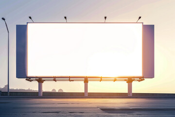 Obraz premium Blank Billboard on White Background