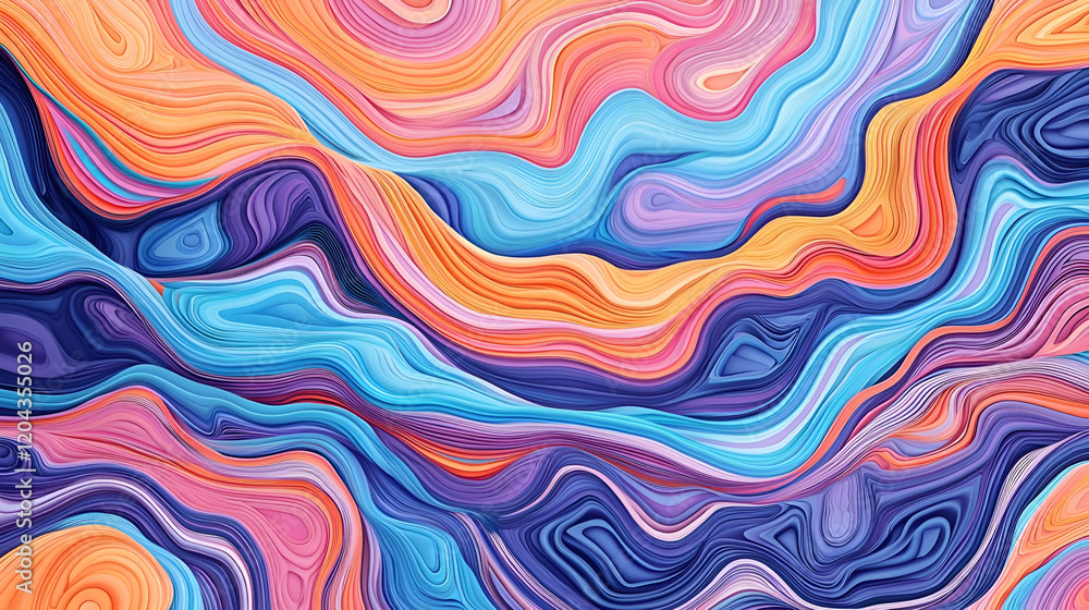 Poster vibrant abstract ai data visualization, a dynamic interplay of colors and shapes representing comple
