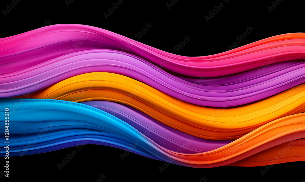 Poster vibrant abstract flow, an energetic display of colors and shapes intertwining, evoking movement and 