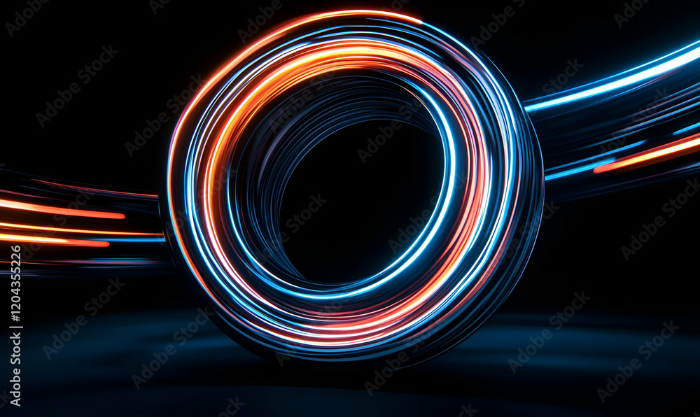 Poster vibrant abstract flow, a dynamic interplay of colors and shapes symbolizing energy and movement in a