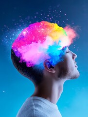 Neurodivergent Minds: Innovation and Creativity - A vibrant image symbolizing neurodiversity, imagination, innovation, potential, and progress.  Cutting-edge thinking visualized.