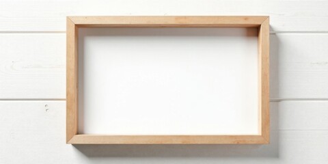 Simple Wooden Frame on White Paneling Perfect for Your Next Design Project