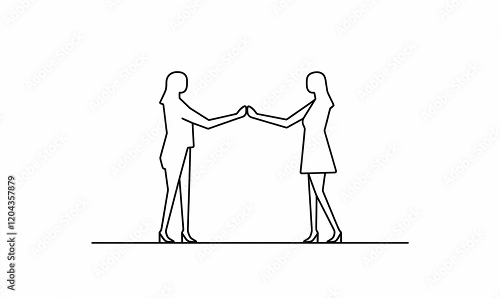 Poster celebrating unity, two figures joyfully connecting with high fives, embodying teamwork and camarader
