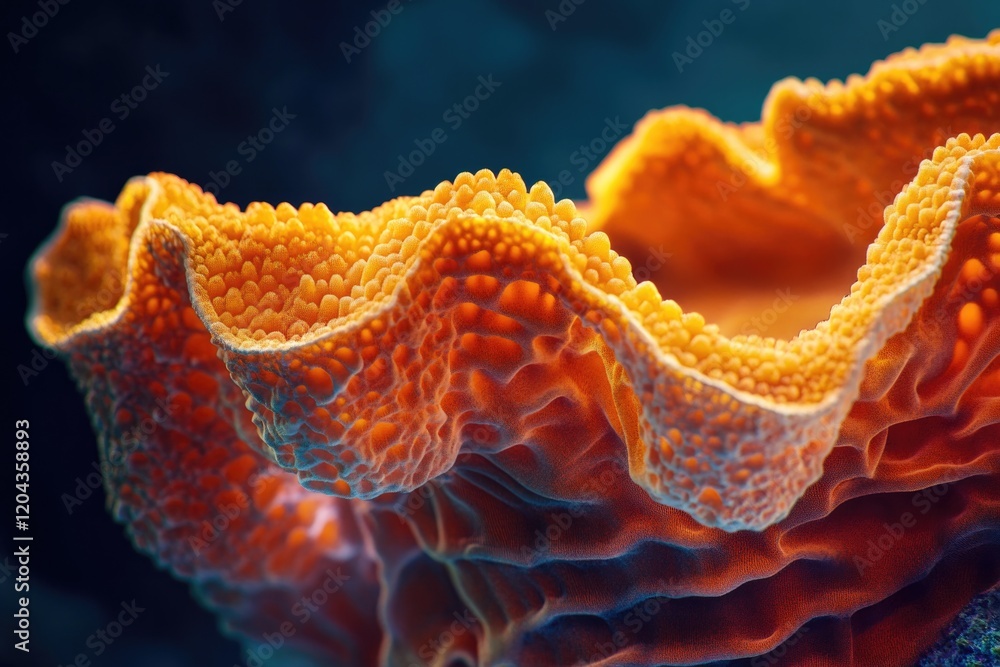 Poster vibrant coral structure with intricate textures and luminous col