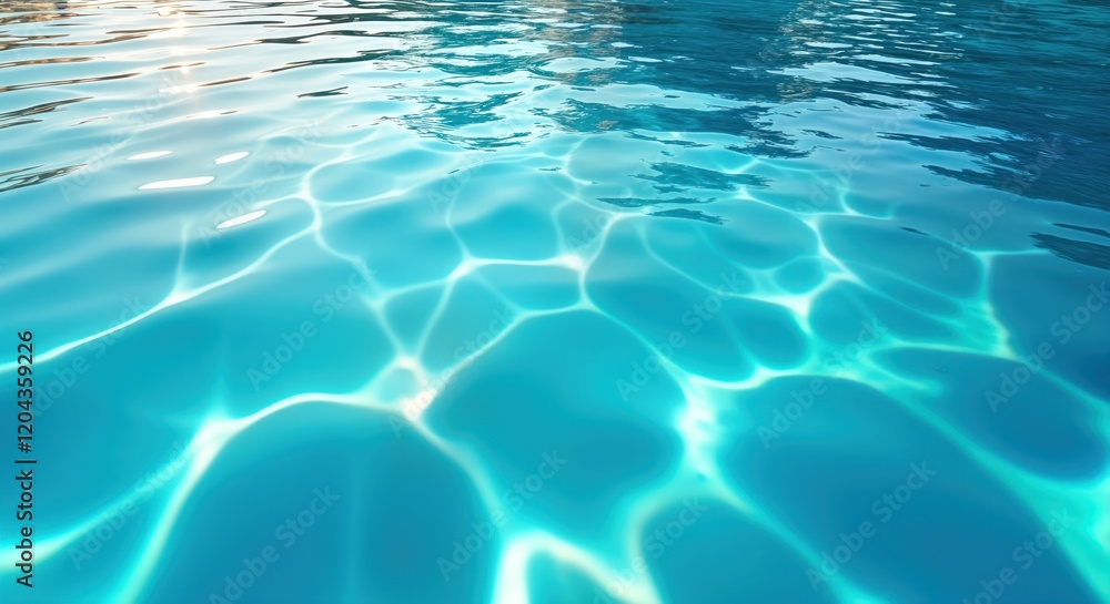 Aufkleber turquoise water surface with ripples, sunlight reflections. clear water texture ideal for swimming p