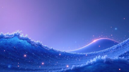 Enchanted Winter Seascape A Dreamlike Vista of Frosty Waves and Glimmering Lights under a Twilight Sky