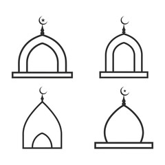 mosque dome icon vector silhouette on white background. © MUZIHID CREATION