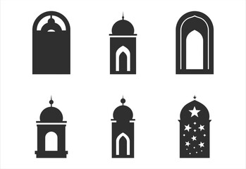 Set of Ramadan window vector illustration