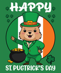 Capybara ST.PUGTRICK’S Day, Vector illustration, Capybara lovers  T-shirt 