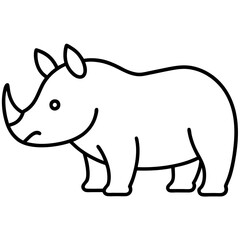Obraz premium rhino cartoon isolated on white. color page for kids