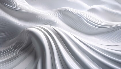 Obraz premium A 3D tile design with a wave-like texture in glossy white, creating a sense of depth and movement, adding sophistication and fluidity to any space.
