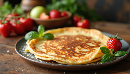 A beautifully arranged plate of pancakes ready to enjoy, celebrating the festive traditions of Shrovetide.