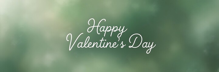 Obraz premium Happy valentines day, Soft grainy green gradient background with 