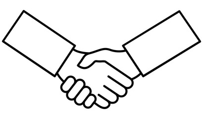 Handshake business deal symbol. Partnership concept. Vector illustration isolated on white.