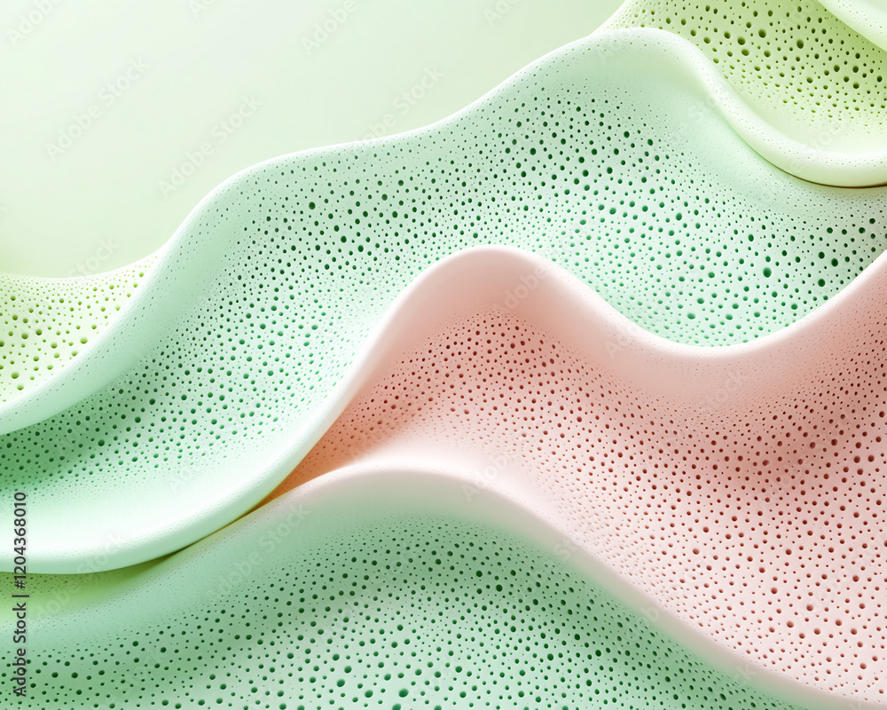 Poster abstract foam texture with bubbles in pastel colors, soft fluid wavy design