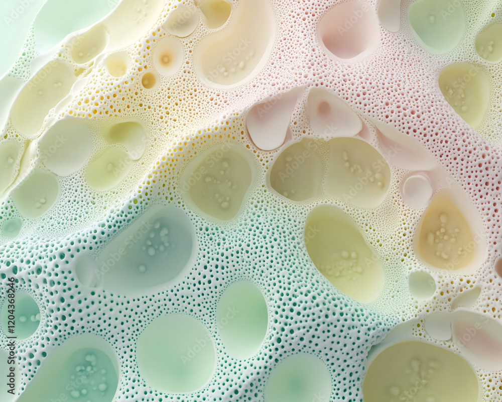 Poster abstract pastel foam texture with bubbles and soft fluid design in light colors