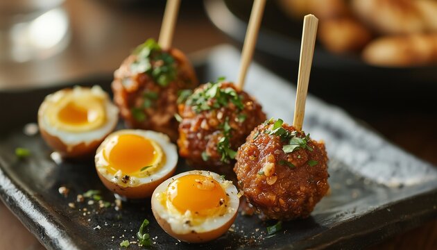 Typical Spanish tapas featuring quail eggs and sobrasada from Mallorca, a delightful introduction to Spanish regional cuisine