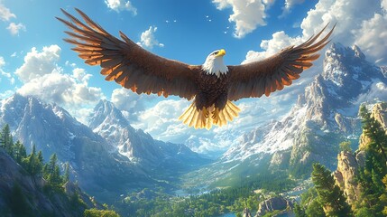 Bird Soaring Through the Sky


