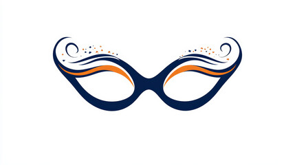 Colorful decorative glasses design with swirling patterns on a white background ideal for creative projects