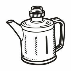 Obraz premium Hand Drawn Vintage Oil Can Illustration with Spout and Handle
