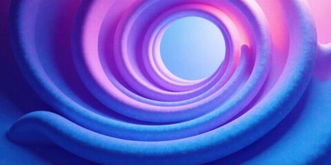 Obraz premium Abstract Swirling Tunnel of Vibrant Purple and Blue Hues Leading to a Bright Opening