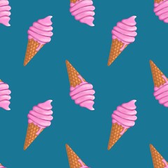 ice cream seamless pattern for fabric, textiles, wallpaper, package 