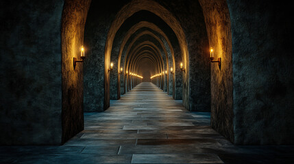 Obraz premium Gothic architecture, A detailed shot of pointed archways showcasing high fidelity architecture and design.