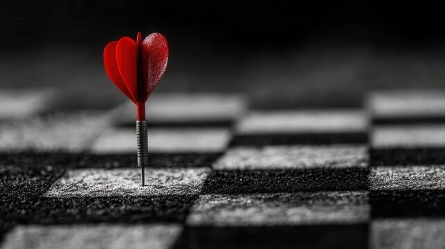 Red Heart Dart on a Checkerboard: A Symbol of Precision and Love