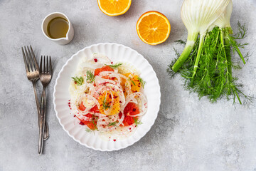 Fresh salad with fennel and blood oranges	