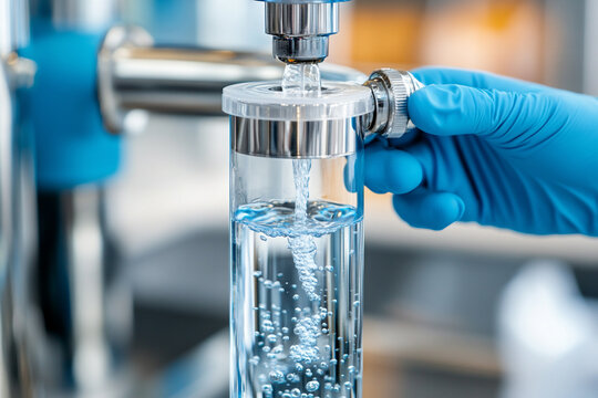 View of a Water Purification Device Filtering Contaminants From Water for Health and Safety