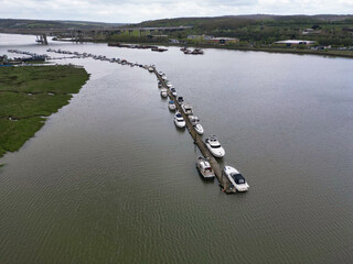River Thames at Rochester Town in the Unitary of Medway and Located at Kent, England United...