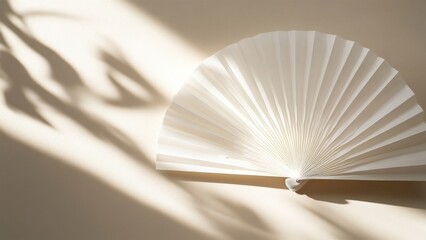 White Paper Fan with Shadows on Wall