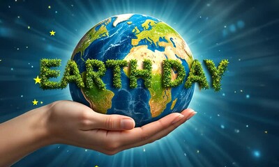 world earth day with text effect