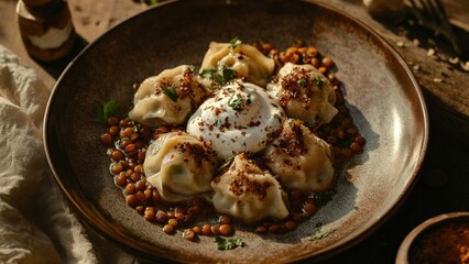 Manti with Lentils and Yogurt