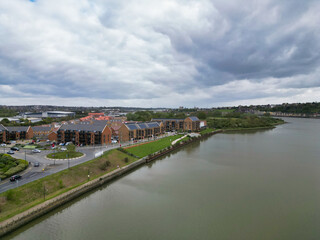 River Thames at Rochester Town in the Unitary of Medway and Located at Kent, England United...