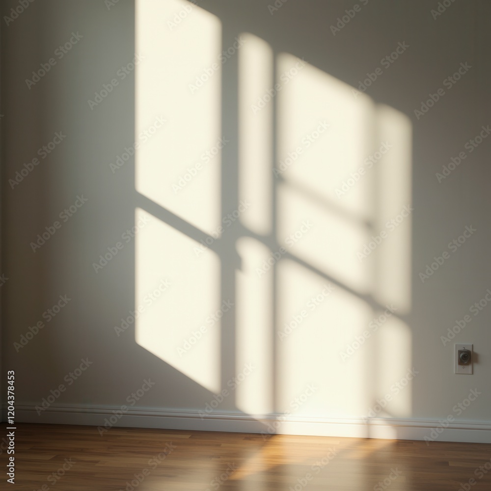 Aufkleber light and shadows from window. mockup of white shadow overlay effect and natural lightning in room i