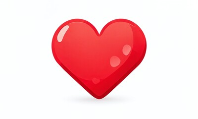 Bright red heart symbol representing love and affection on a clean background. Valentine’s Day, date, engagement, love, wedding, background