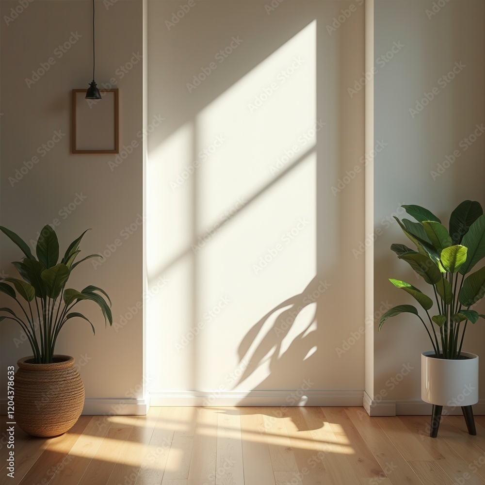 Aufkleber light and shadows from window. mockup of white shadow overlay effect and natural lightning in room i