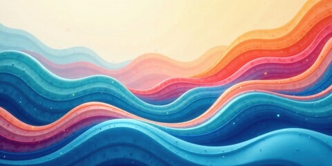 Abstract Colorful Wavy Pattern Design with Smooth Curves and Vibrant Hues for Background or Texture
