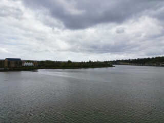 High Angle View of River Thames at Rochester Town in the Unitary of Medway and Located at Kent,...