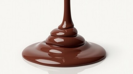 Melted Brown Chocolate Dripping On Transparent Background, With Clipping Path 3D Illustration. Stock Illustration