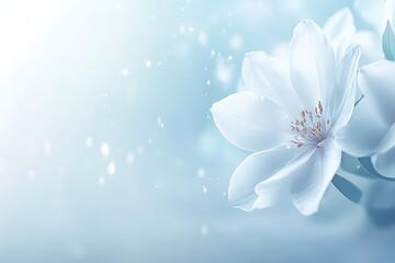 Obraz premium Serene White Blossoms: Soft Focus Floral Dream