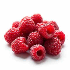 Raspberry Raspberries, Many Angles And View Side Top Front Group Pile Heap Isolated On White Background