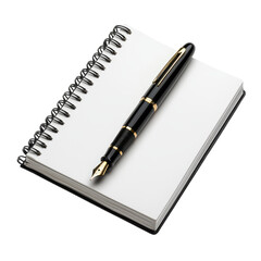 Naklejka premium Elegant Pen and Notebook on a Clean Surface Isolated on transparent background
